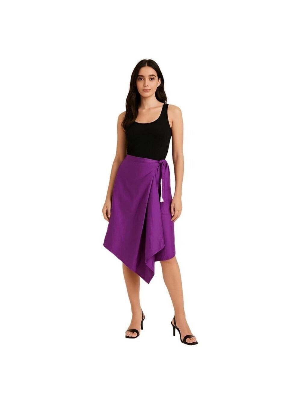 IN PRIVATE Vintage Asymmetrical Purple Women's Silk Skirt Sz 9